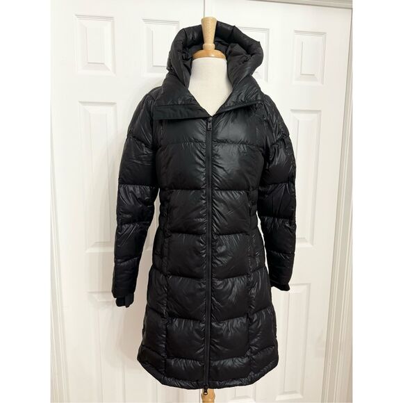 The North Face Womens Black Acropolis Hooded Down Puffer Parka Jacket Size Small - Picture 1 of 11